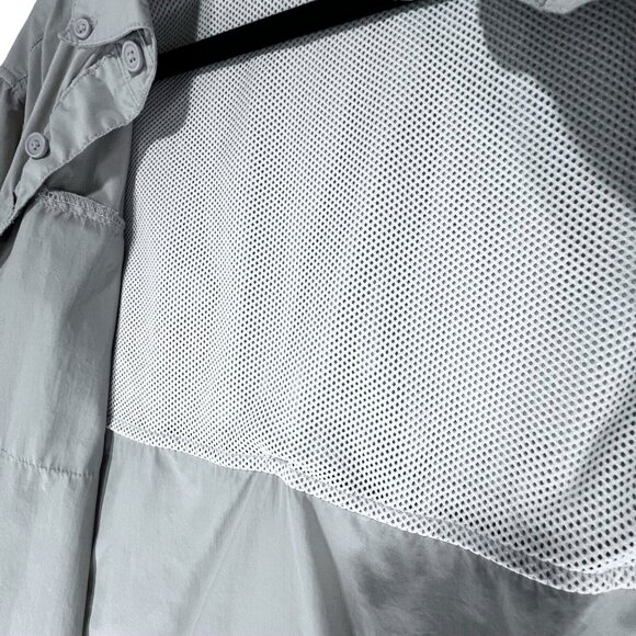 White Sierra Outdoor Shirt Beige Medium Fishing Hiking Vented Rolled Sleeves - Picture 10 of 16